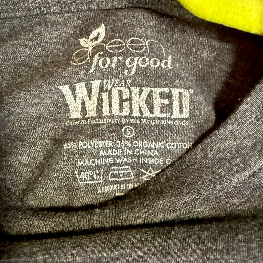 Wicked Green For Good Grey T-Shirt Size S - Picture 2 of 8